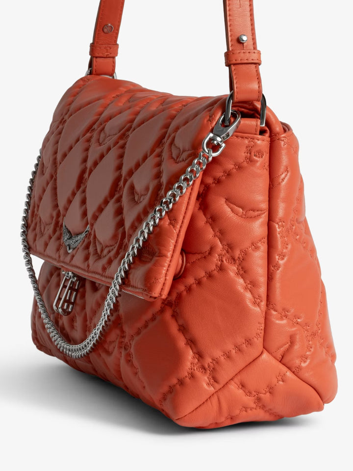 Cartera Rocky XL Quilted Monogram Naranjo