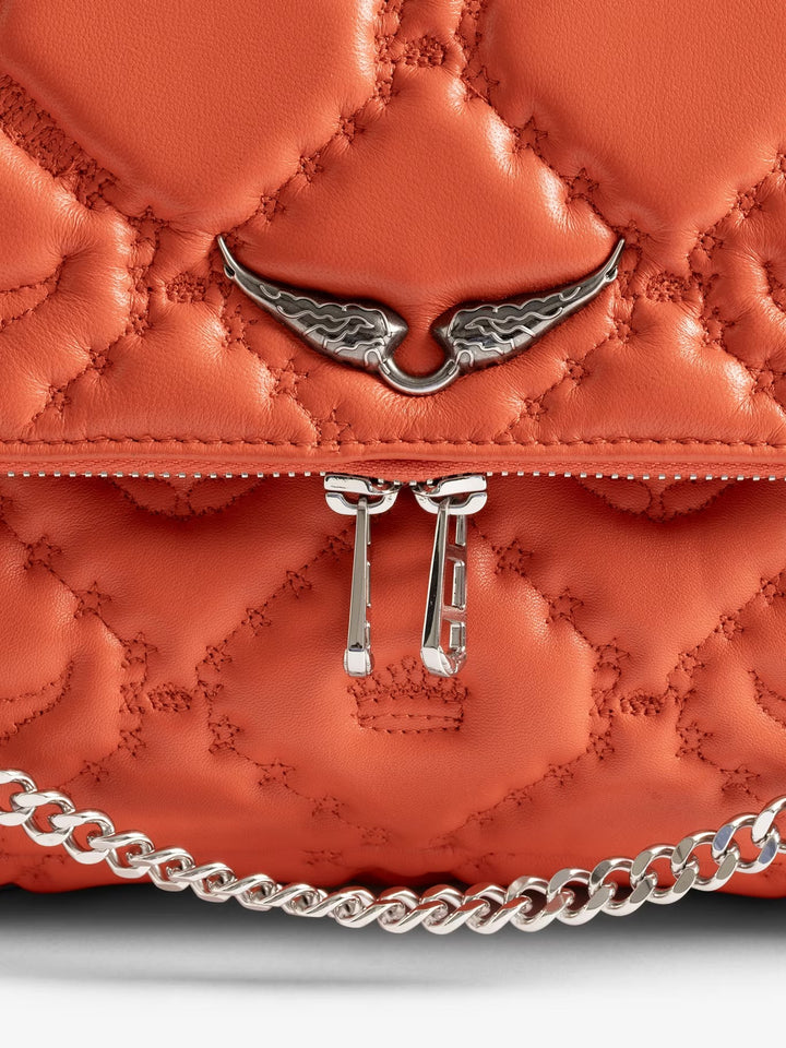 Cartera Rocky XL Quilted Monogram Naranjo