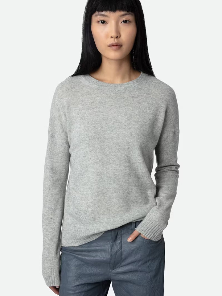Sweater Cici Patch Lurex gris