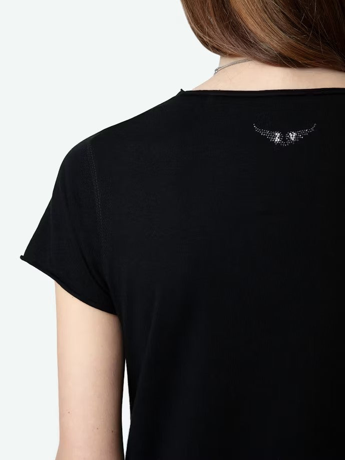 POLERA TUNI WINGS STRASS NEGRO