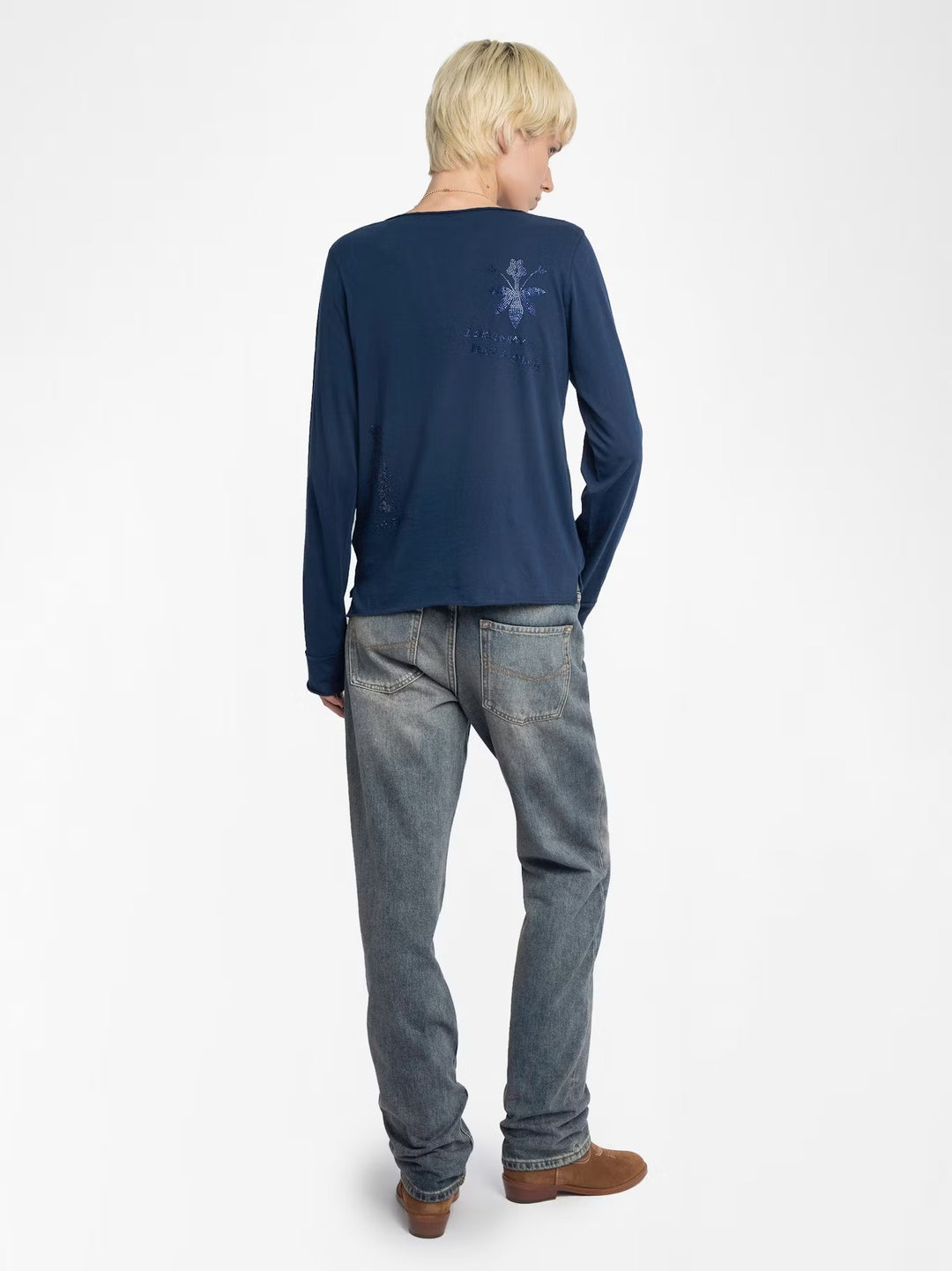 Polera Tuni Multi Strass Azul