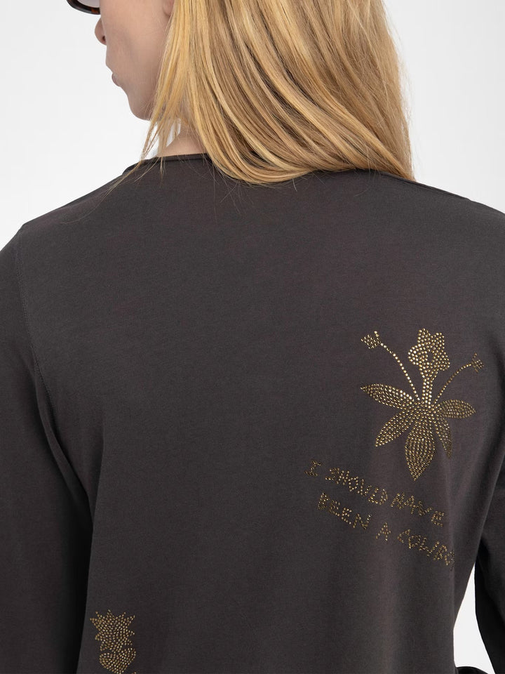 Polera Tuni Multi Strass Chocolate