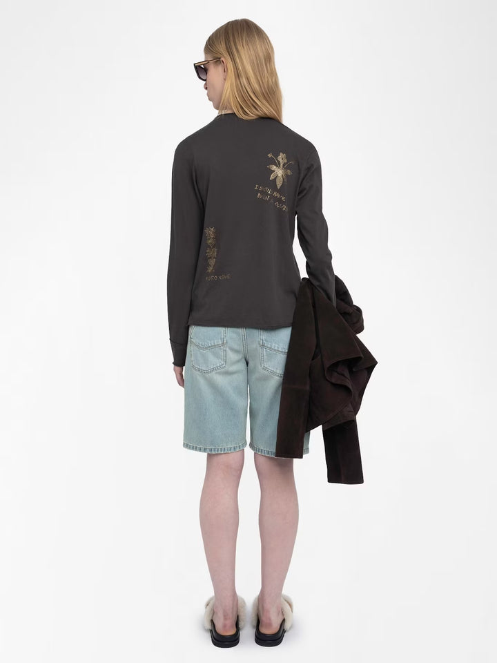 Polera Tuni Multi Strass Chocolate