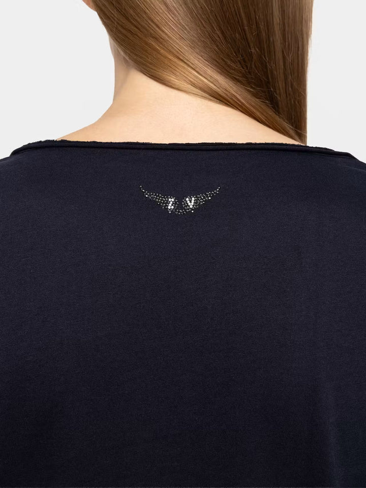 Polera Tuni Wings Strass Azul