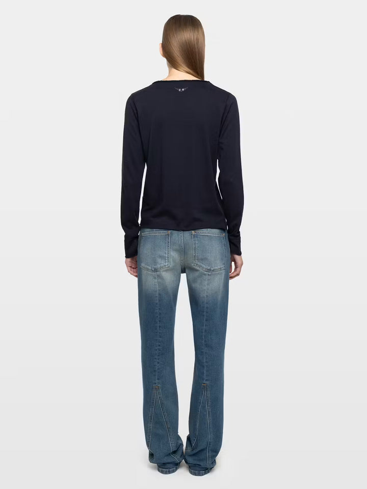 Polera Tuni Wings Strass Azul