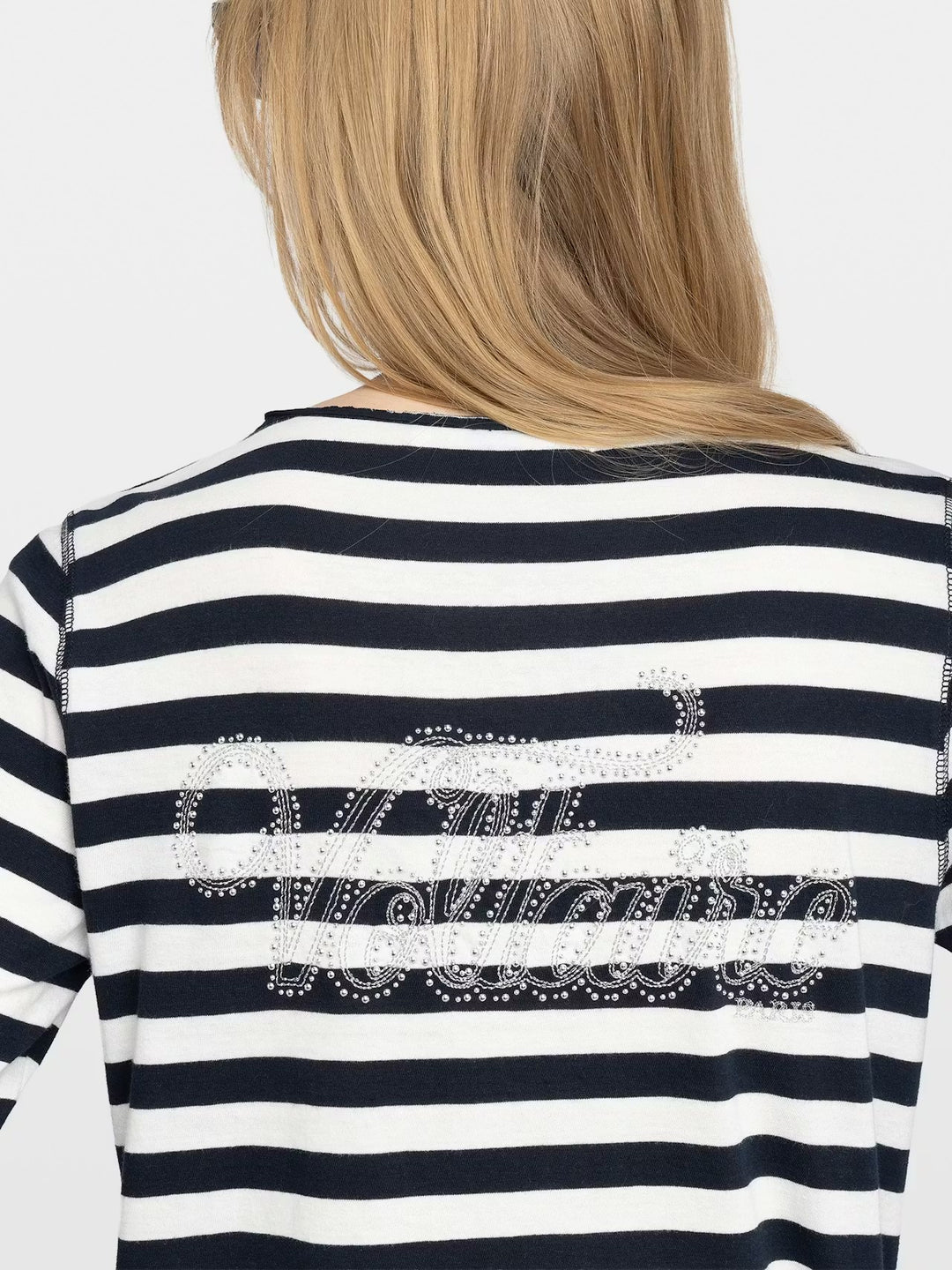 Polera Tunisien Voltaire Stripe Azul