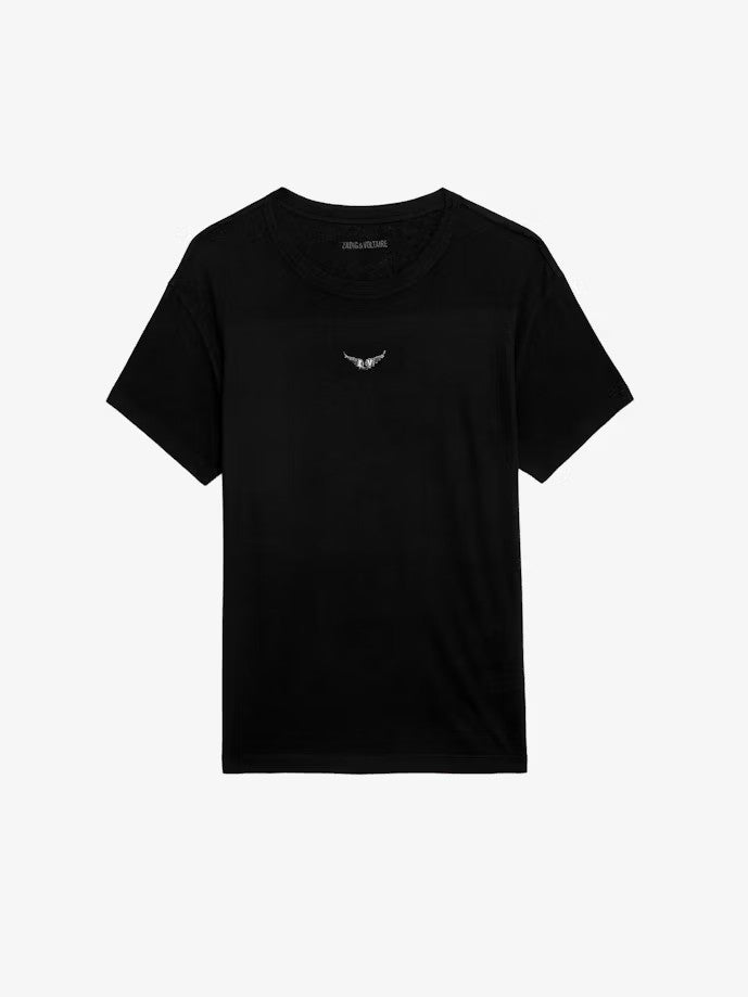 POLERA MARTA WINGS STRASS NEGRO