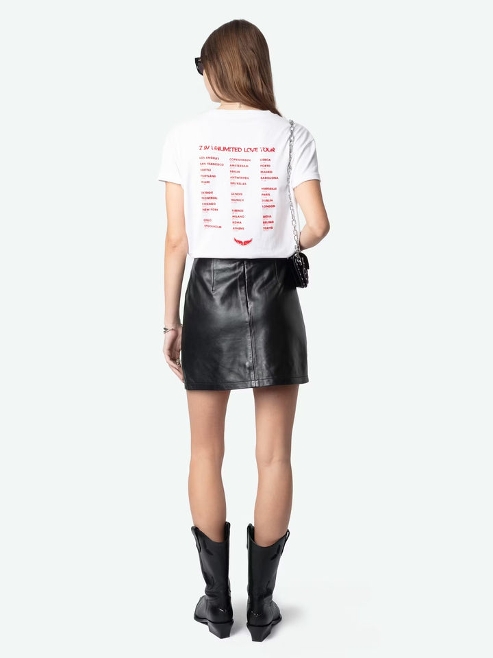 Polera Walk Concert Cherry Love Blanco