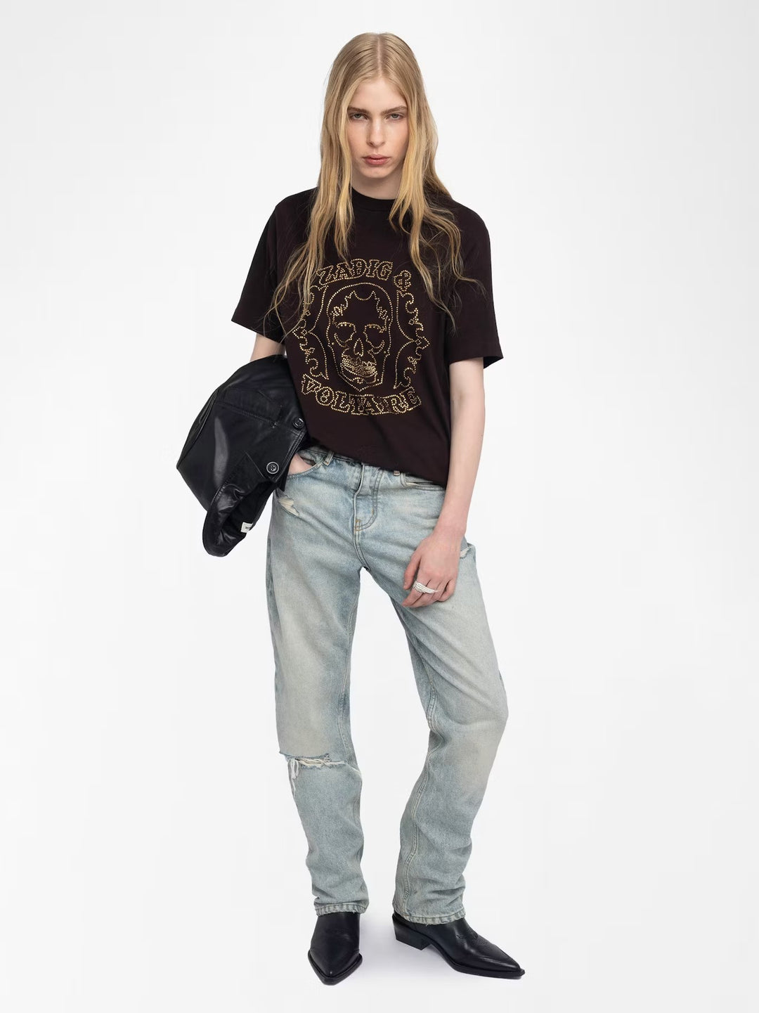 Polera Edwin Skull Strass
