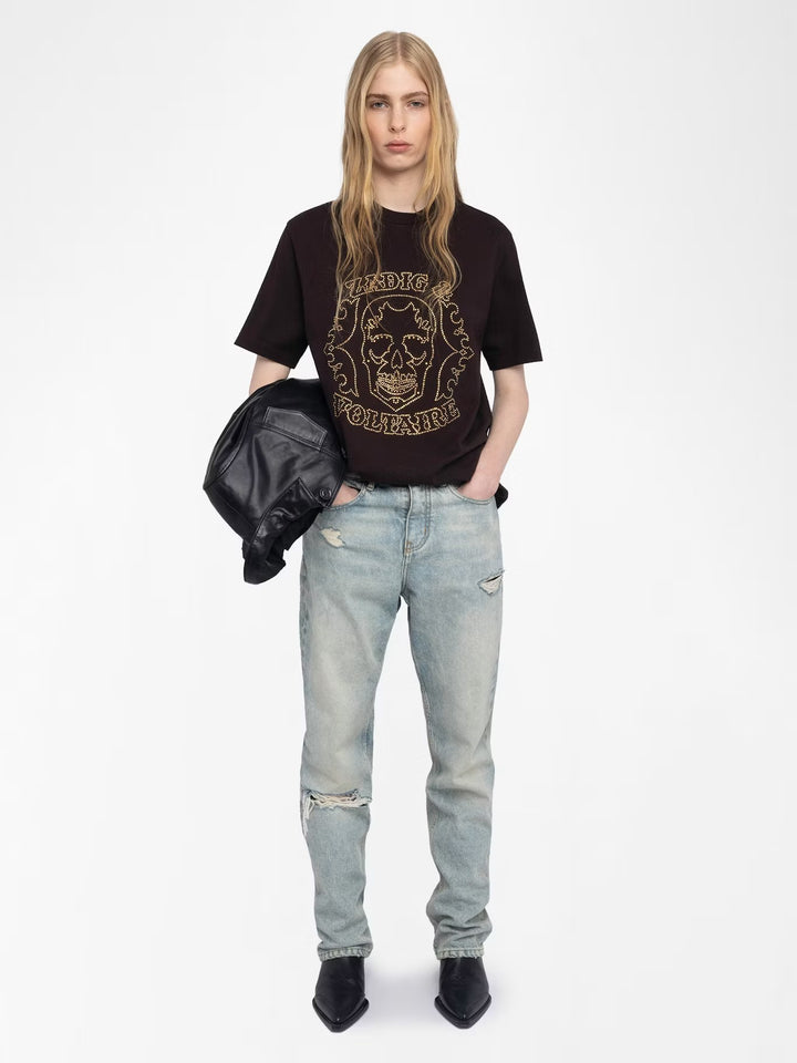 Polera Edwin Skull Strass