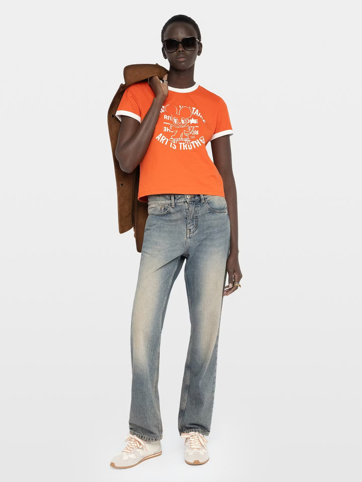 Polera Woos Mouse Naranjo