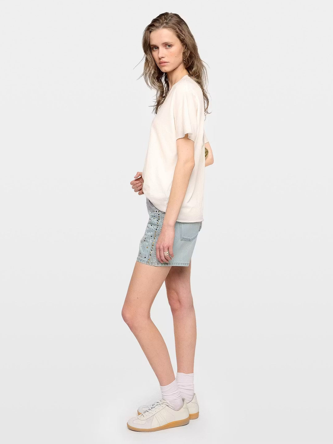 Polera Tommer Fishnet Blanco