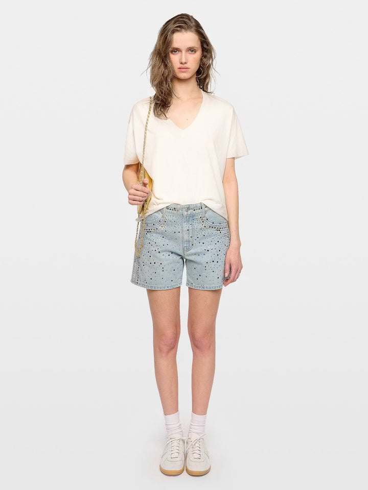 Polera Tommer Fishnet Blanco