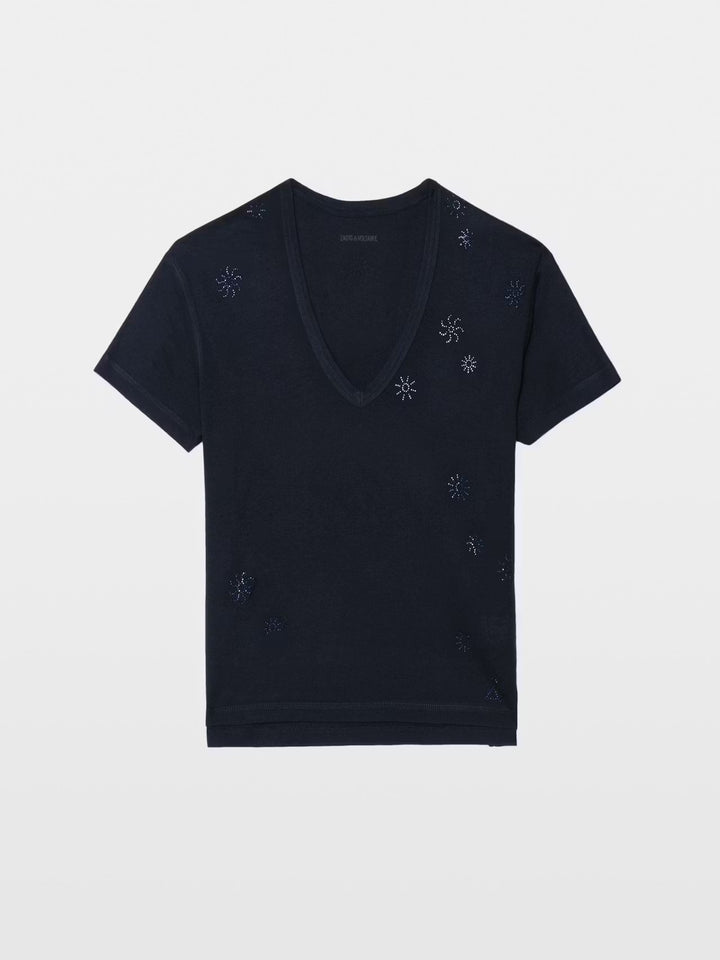 Polera Marta Rain Strass Azul