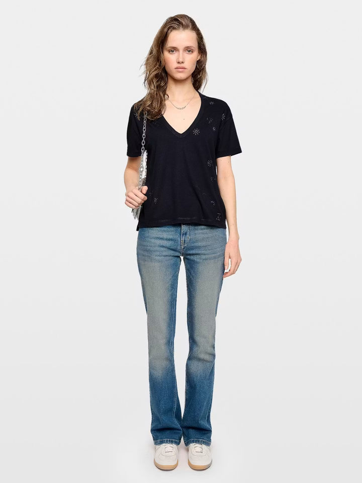 Polera Marta Rain Strass Azul