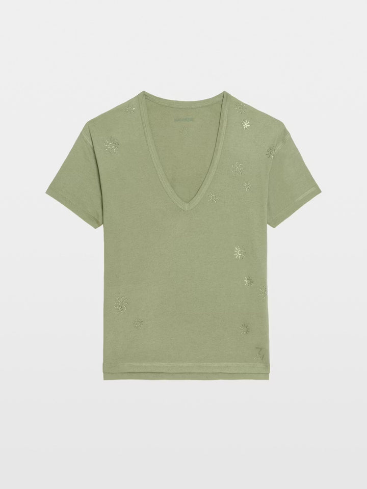 Polera Marta Rain Strass Verde