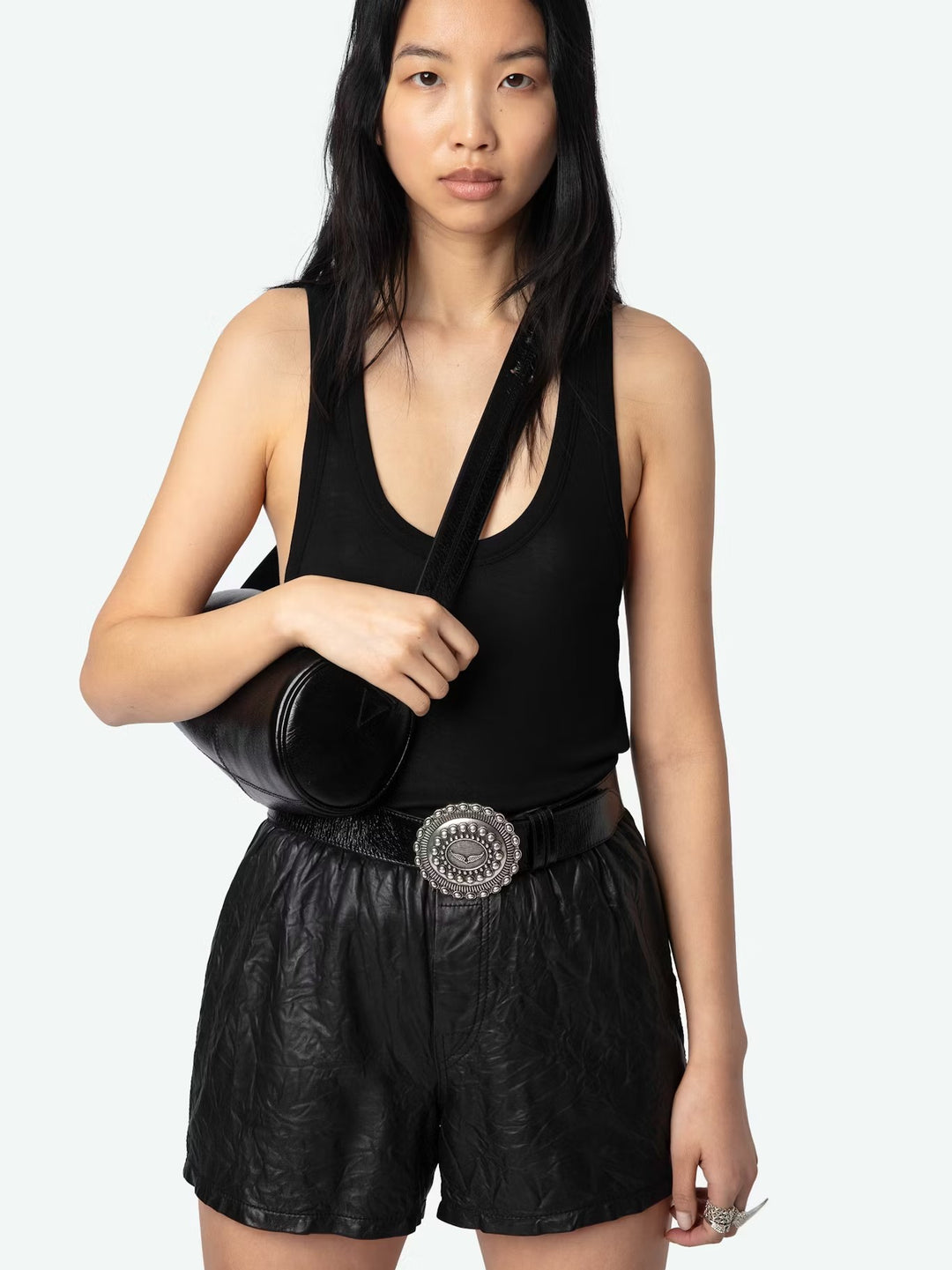 Polera Bianca Wings Strass Negro