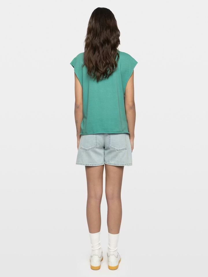 Polera Cloe Cascade Strass Turquesa