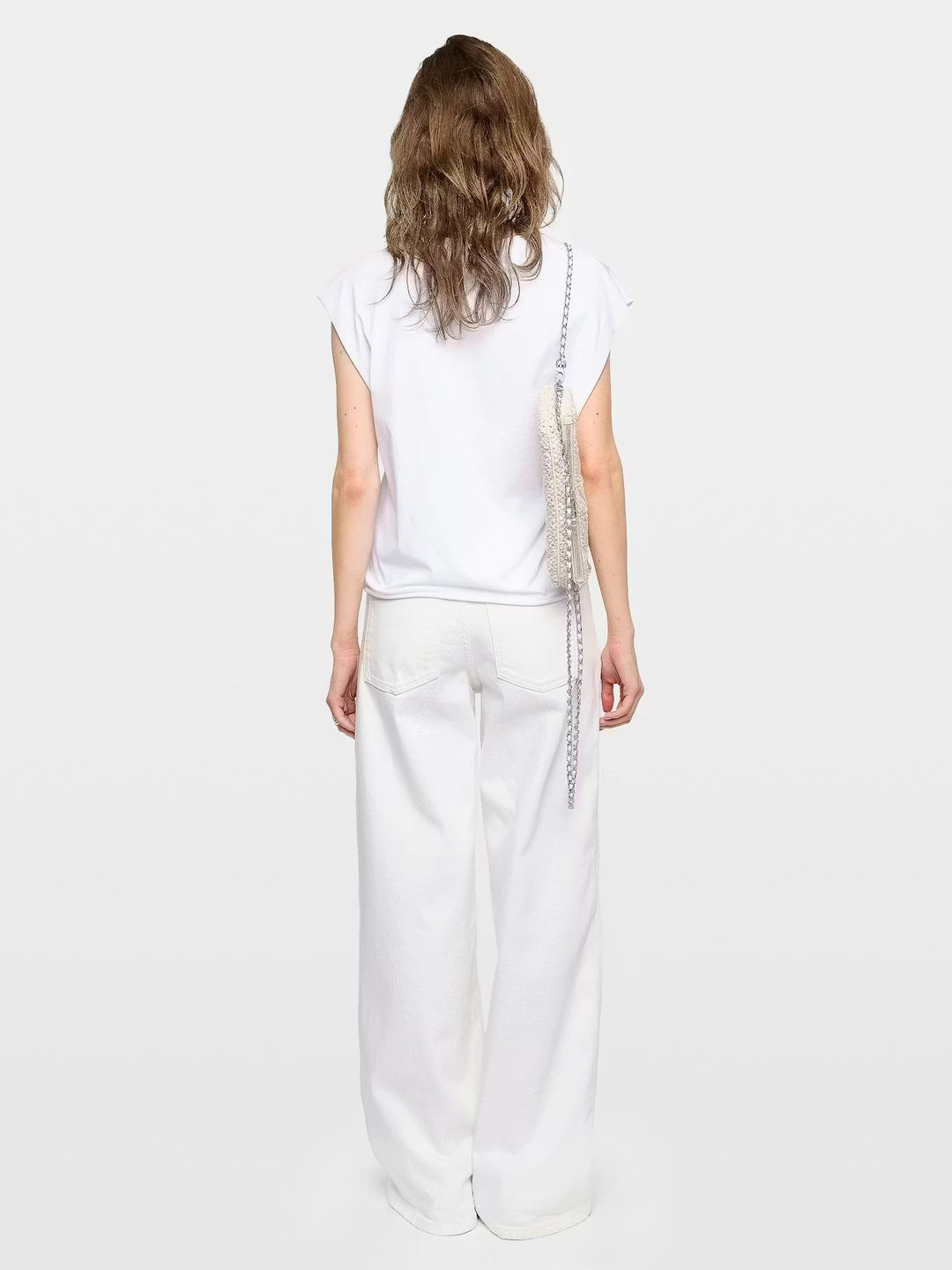 Polera Cloe Cascade Strass Blanco