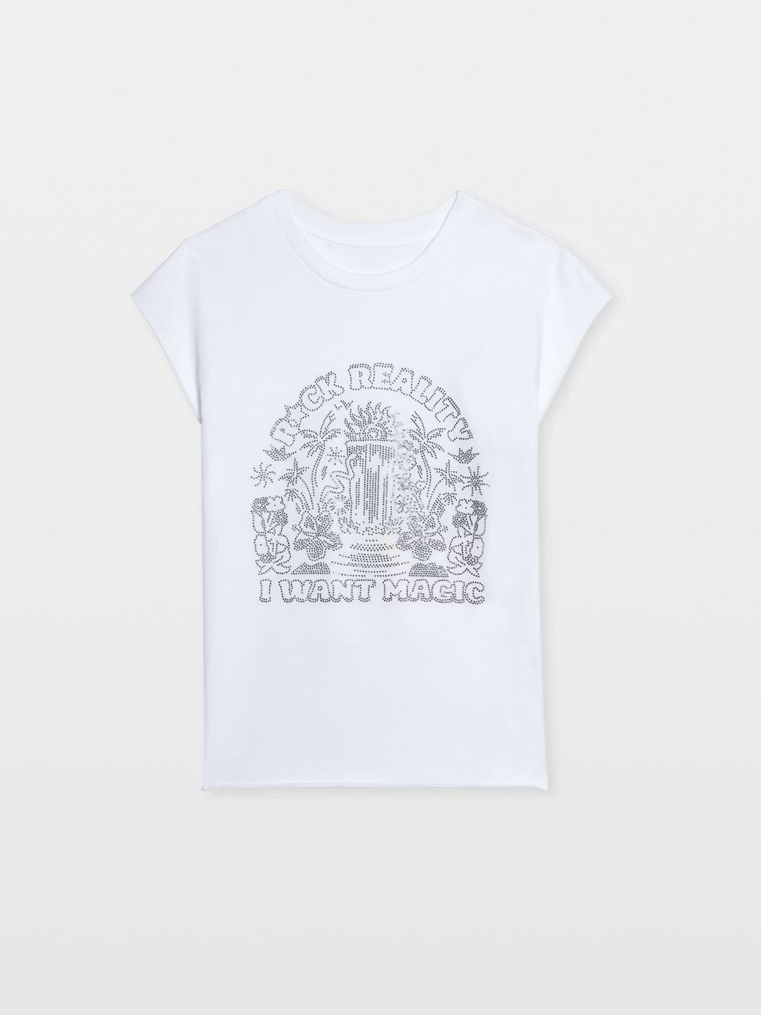 Polera Cloe Cascade Strass Blanco