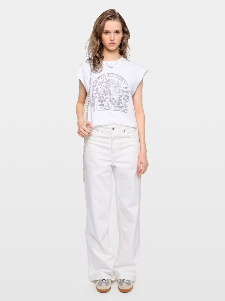 Polera Cloe Cascade Strass Blanco