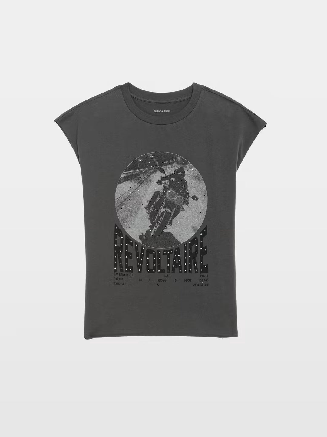 Polera Cloe Photo Moto Strass