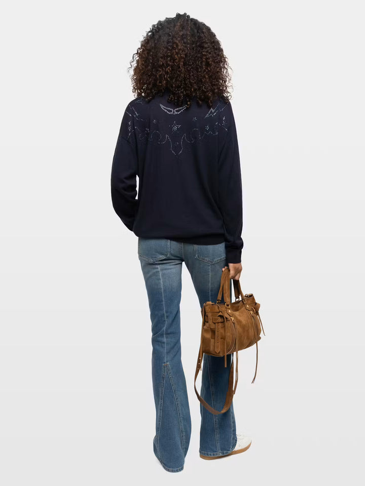 Sweater Swyny Multistrass Azul