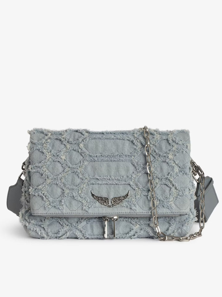 Cartera Rocky Fringed Denim