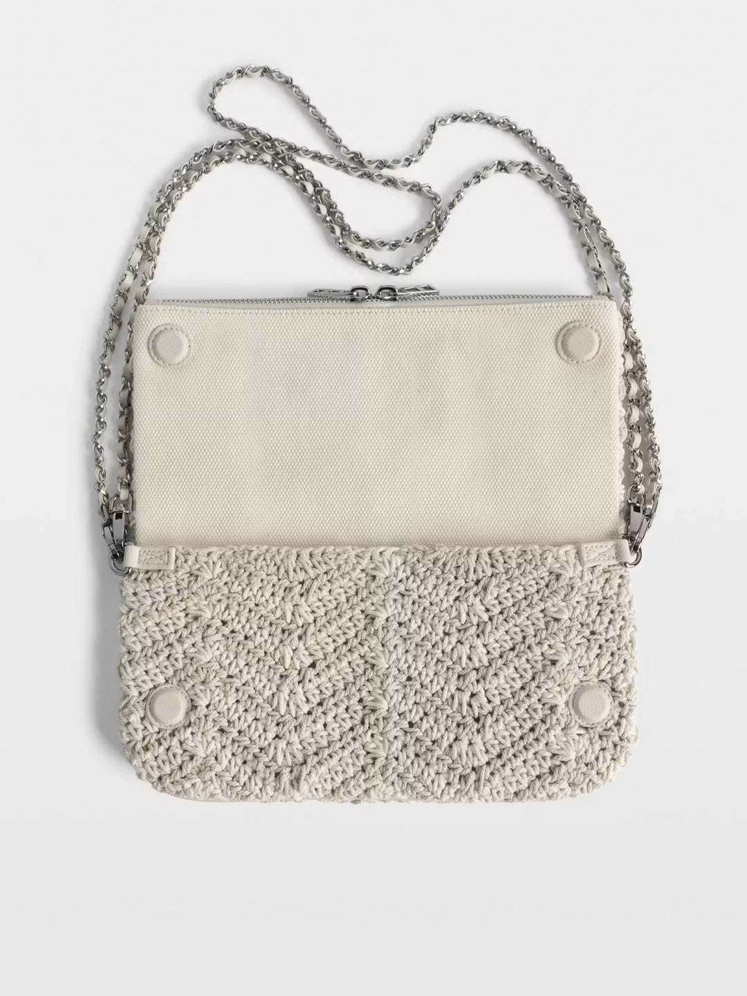 Cartera Rock Macrame Blanco