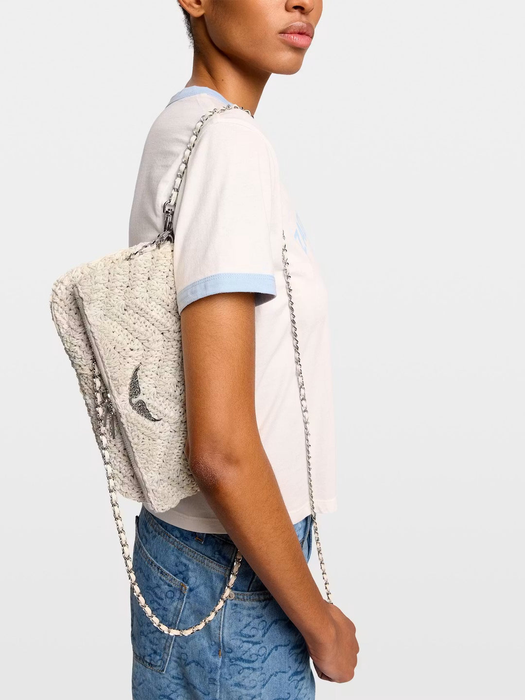 Cartera Rock Macrame Blanco