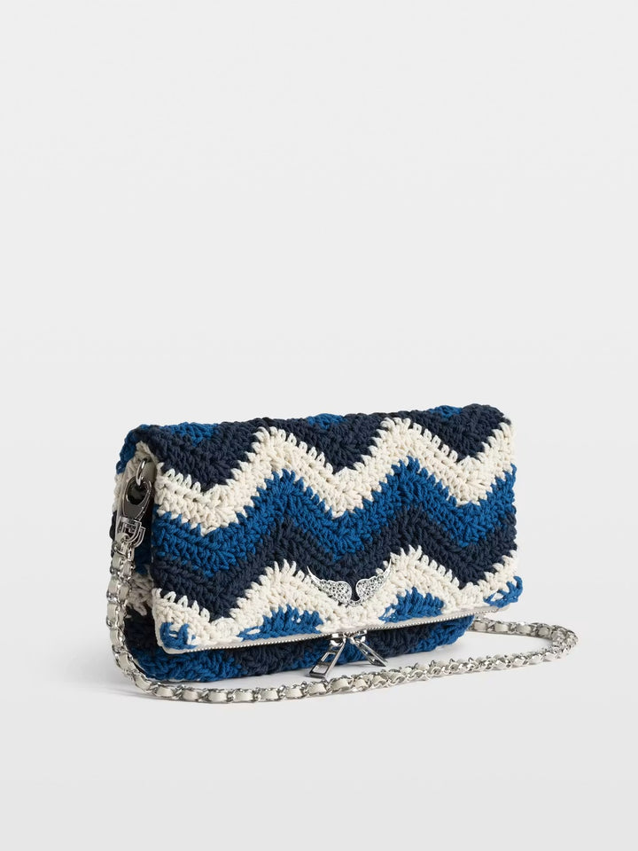 Cartera Rock Macrame Azul