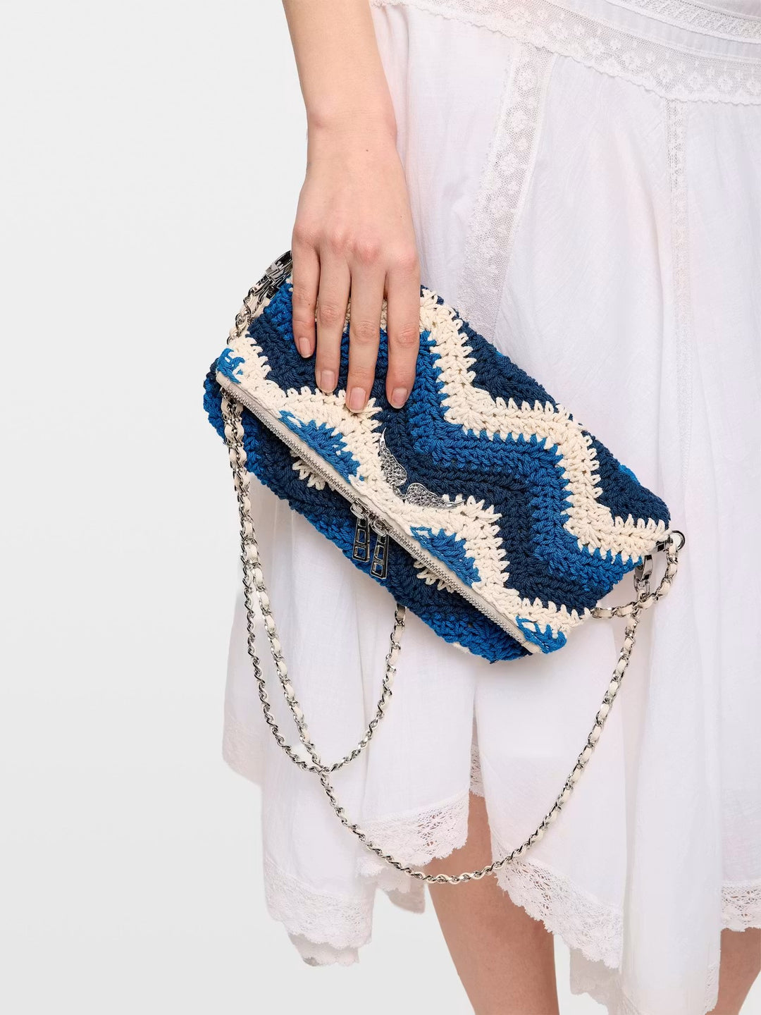 Cartera Rock Macrame Azul