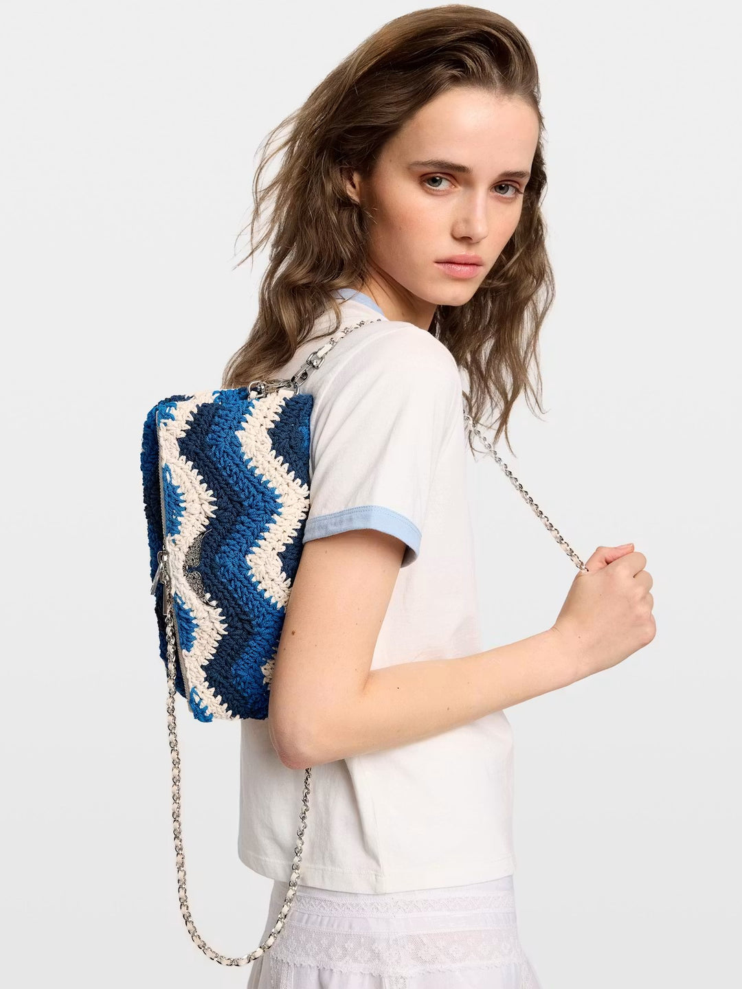 Cartera Rock Macrame Azul