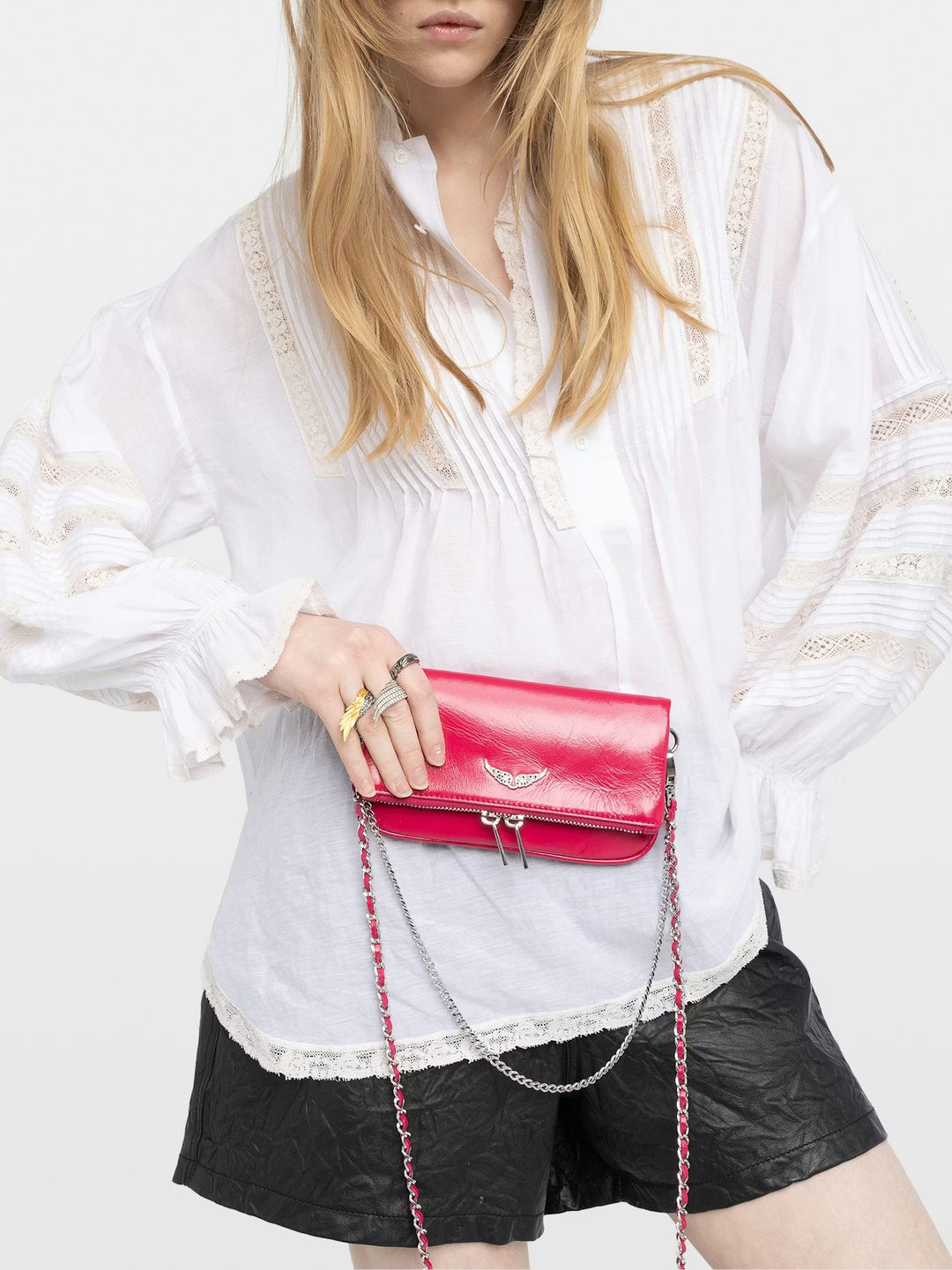 Cartera Rock Nano Vintage Fucsia