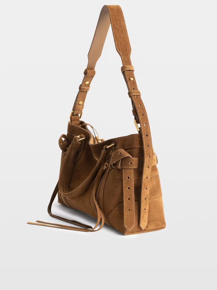Cartera Madison Small Suede Café