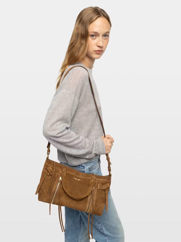 Cartera Madison Small Suede Café