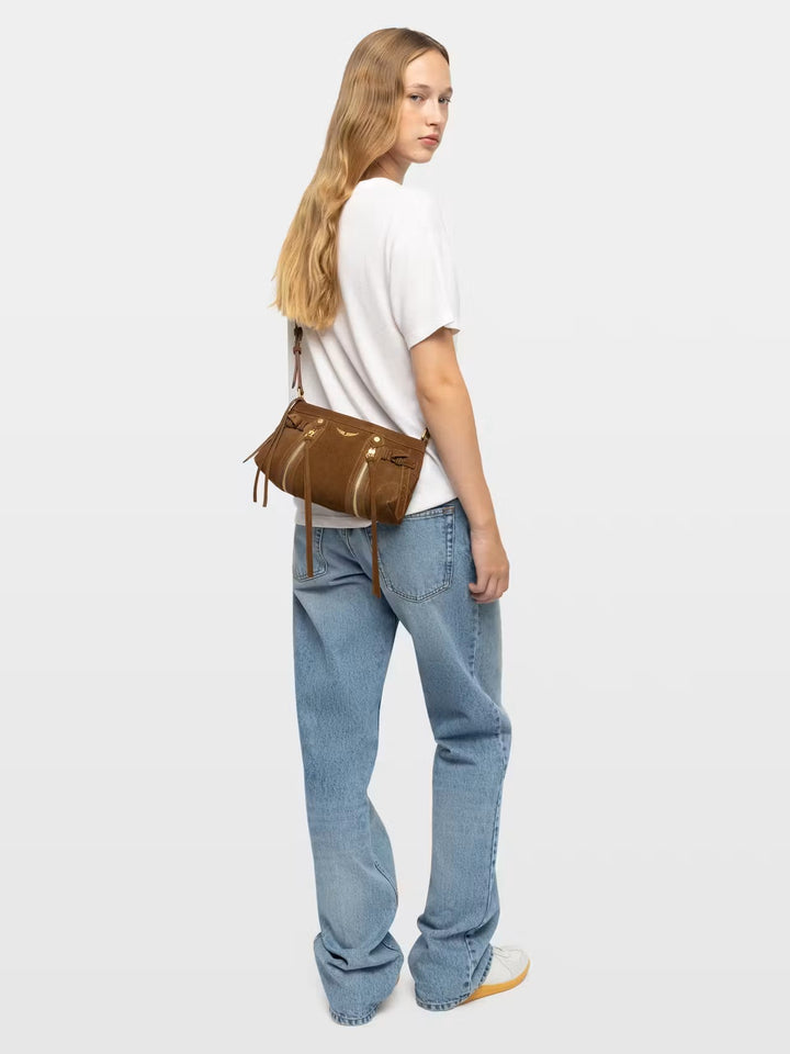 Cartera Madison Mini Suede Café