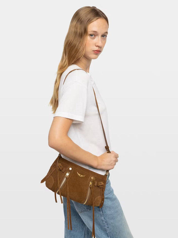Cartera Madison Mini Suede Café