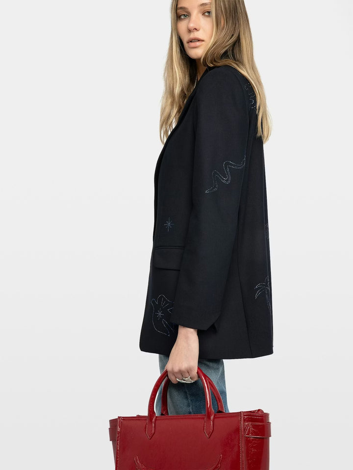 Blazer Vival Multistrass Azul