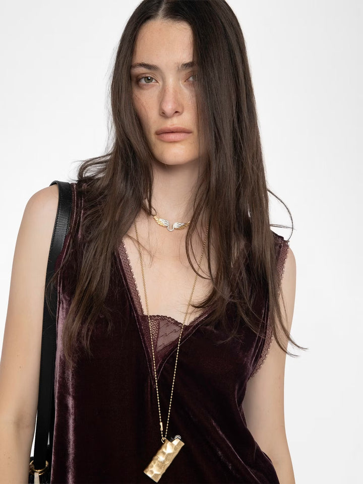 Vestido Renzo Velvet Burdeo