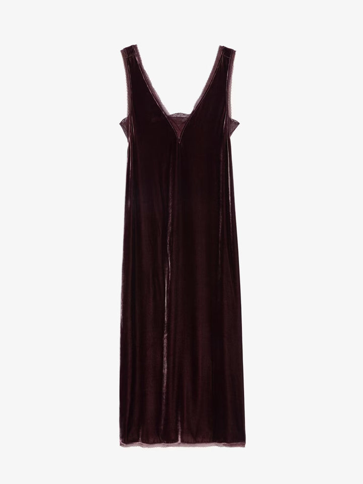 Vestido Renzo Velvet Burdeo