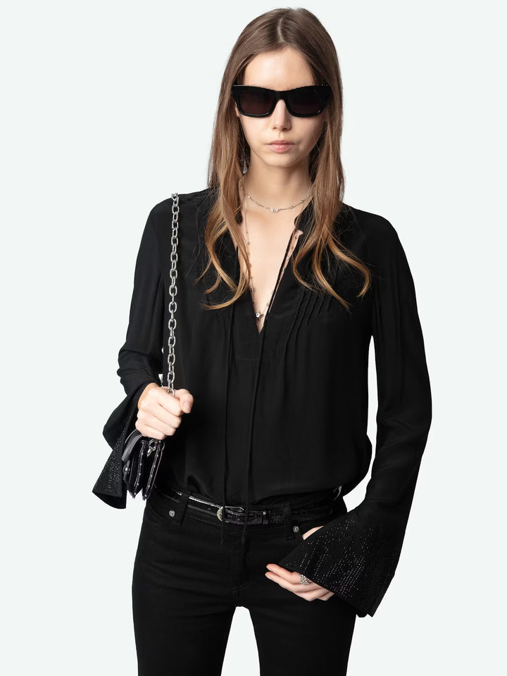 Blusa Taika Strass Negro