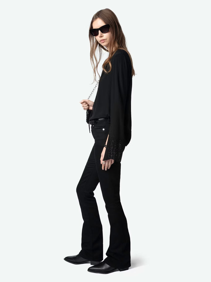 Blusa Taika Strass Negro