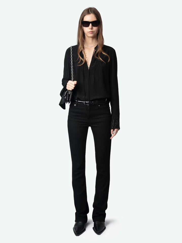 Blusa Taika Strass Negro
