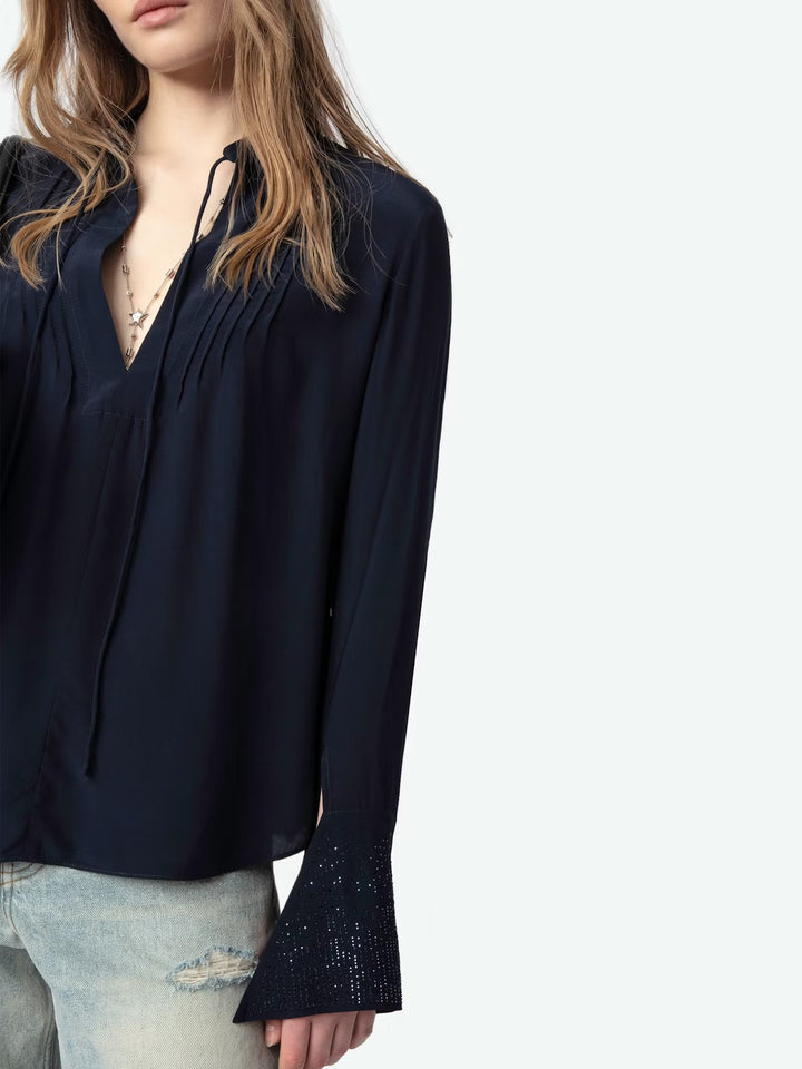 Blusa Taika Strass Azul