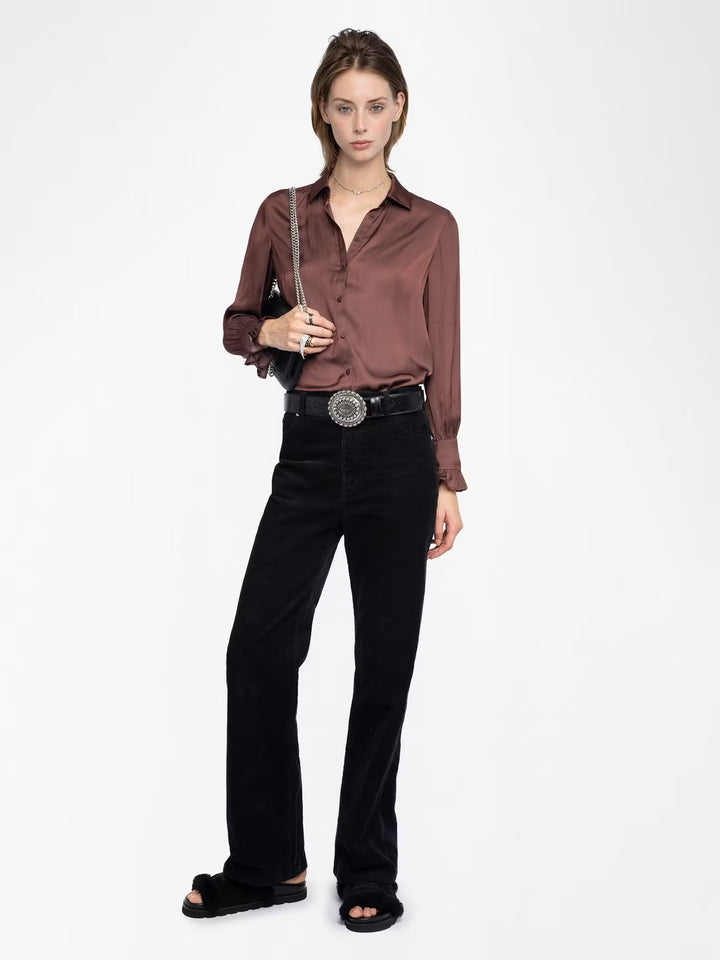 Blusa Thely Burdeo