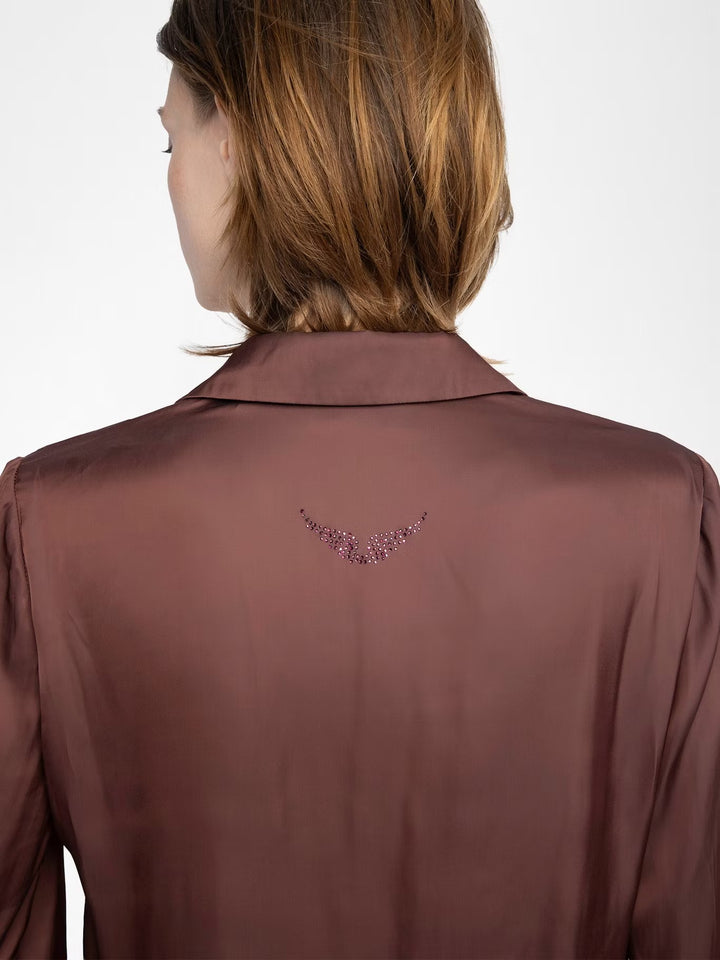 Blusa Thely Burdeo