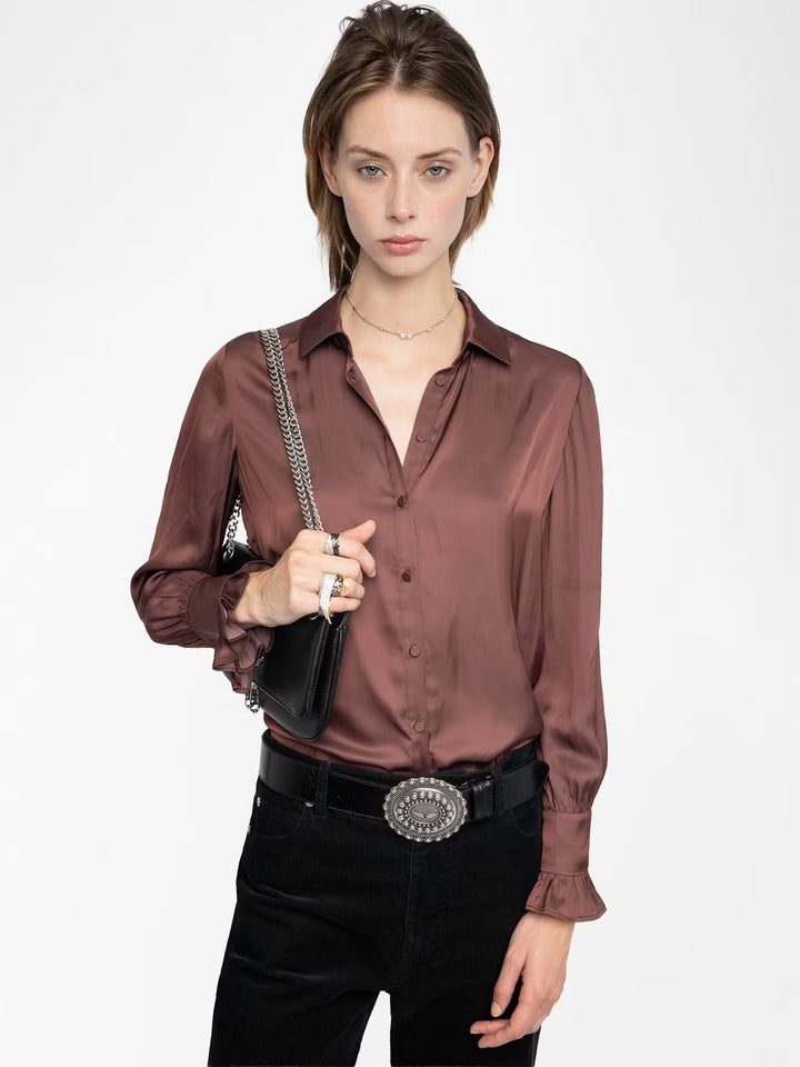 Blusa Thely Burdeo