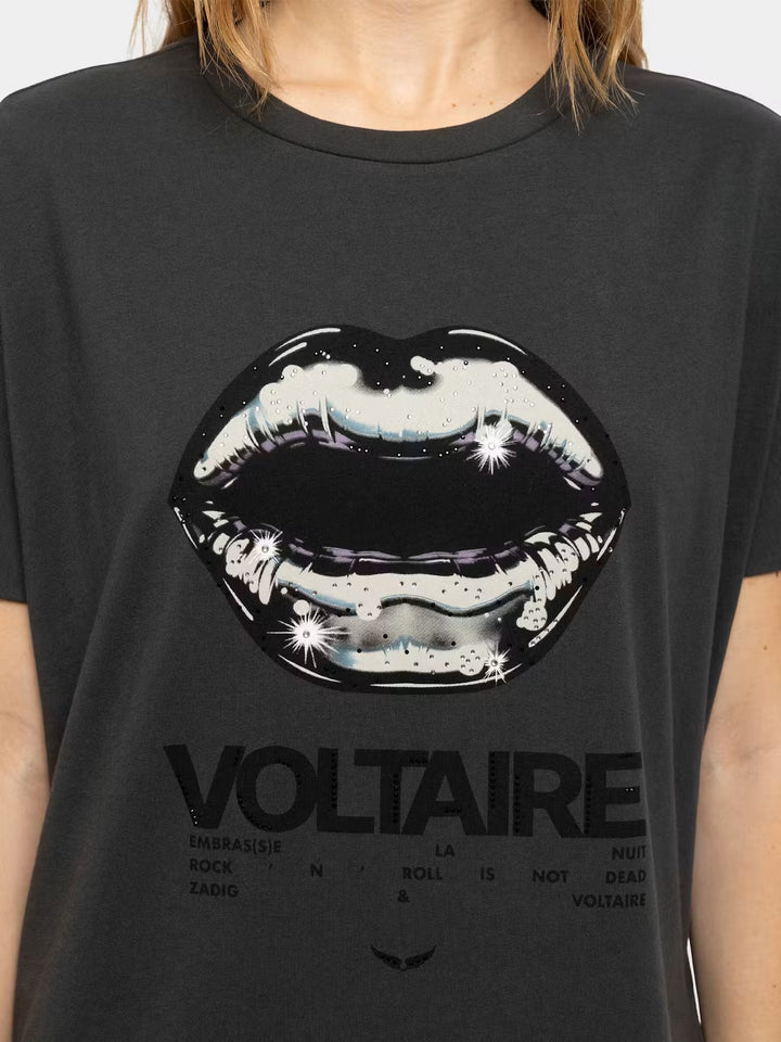 Polera Tommer Tour Lips Strass
