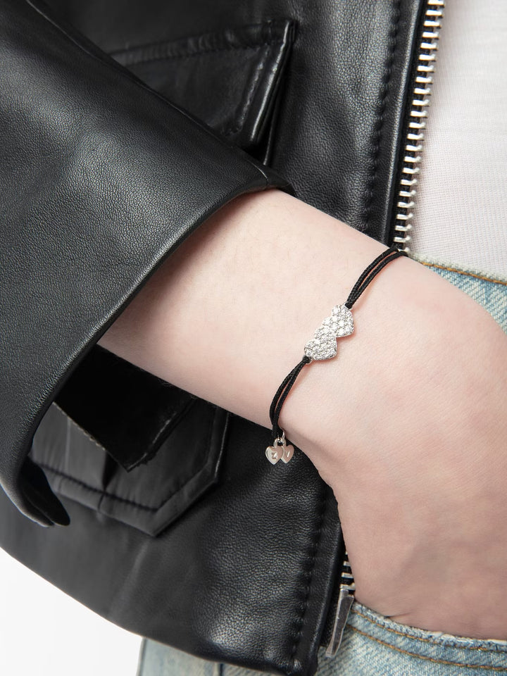 Pulsera Zadig Link Heart Strass Negro